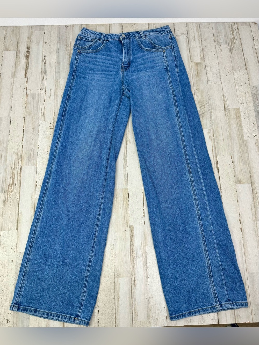 Vervet Blue Straight Wide Leg Jeans 28 (32x35) High Rise